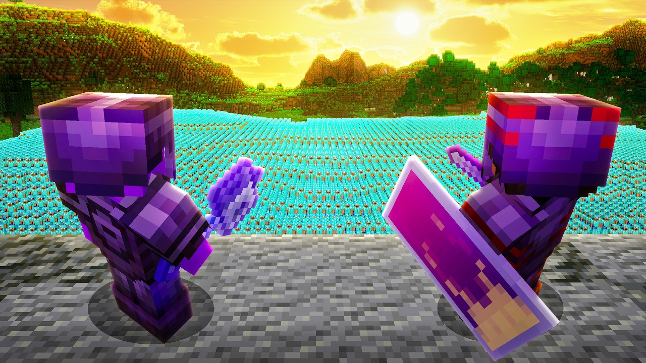 2 Minecraft Pros VS 1000 Players